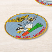 魚雷のアヒル ラウンドペーパーコースター (アングル)