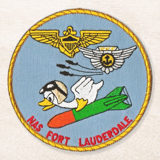 魚雷のアヒル ラウンドペーパーコースター (正面)