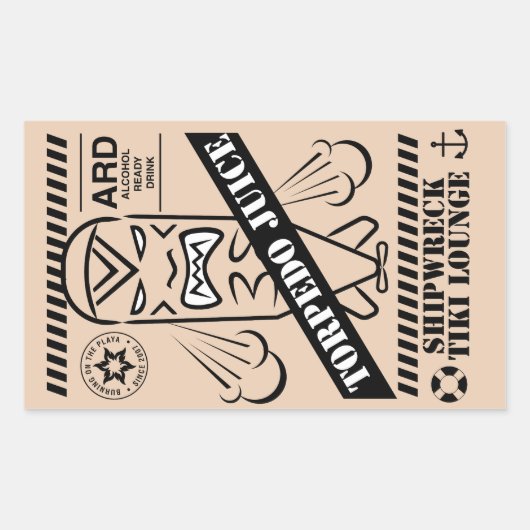 魚雷ジュースシール 長方形シール (正面)