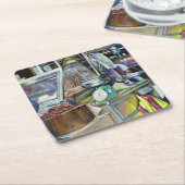 魚頭カレーは？シンガポール スクエアペーパーコースター (アングル)