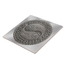 魚類の円形浮彫り タイル