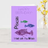 魚類の大きい魚のハッピーバースデーカード カード (黄色い花)