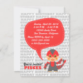 魚類の子供のパーティの招待状 招待状 (裏面)