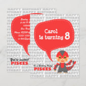 魚類の子供のパーティの招待状 招待状 (正面/裏面)