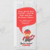 魚類の招待状の誕生会 招待状 (裏面)