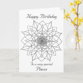 魚類の曼荼羅: あなた自身のバースデー・カードを着色して下さい カード (黄色い花)