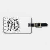 魚類の誕生日年の占星術のな(占星術の)十二宮図の印 ラゲッジタグ (正面横)