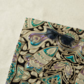 魚類の金ゴールドのレースの曼荼羅 ビーチタオル (インサイチュ)