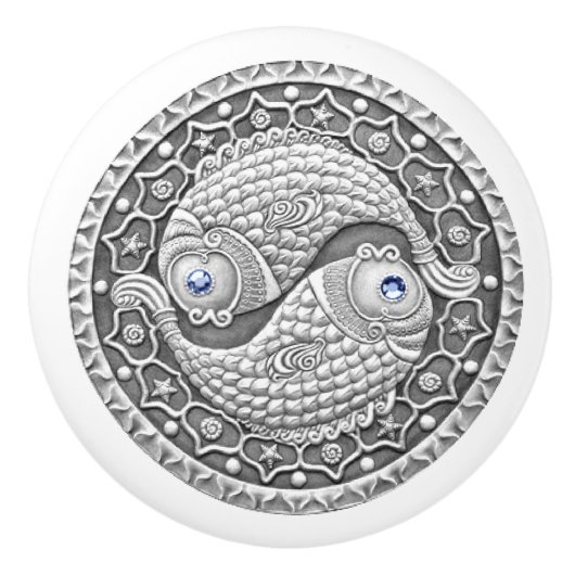 魚類の陶磁器のノブ セラミックノブ (正面)