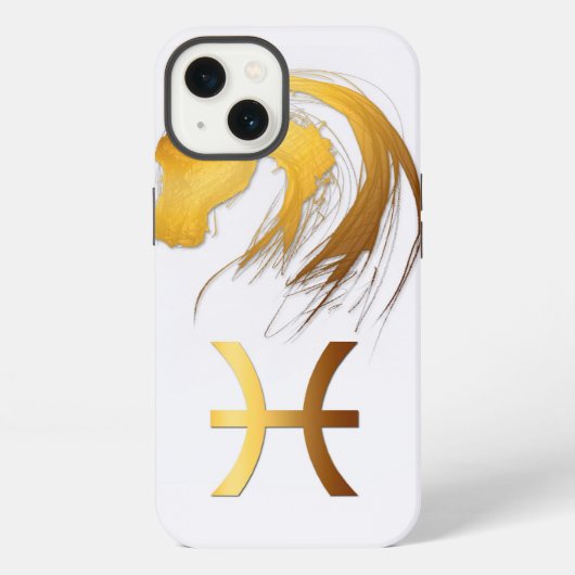 魚類の馬の中国語および西部の占星術 iPhoneケース (裏面)