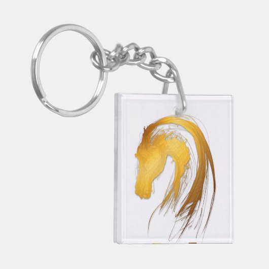 魚類の馬の西部の中国のな占星術Keychain キーホルダー (正面左)