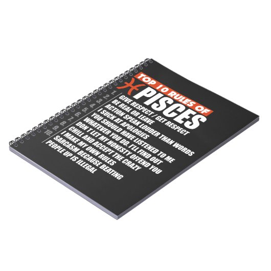 魚類の(占星術の)十二宮図のギフトの占星術の10の規則を越えて下さい ノートブック (左側)