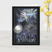 魚類の(占星術の)十二宮図のバースデー・カード カード (黄色い花)