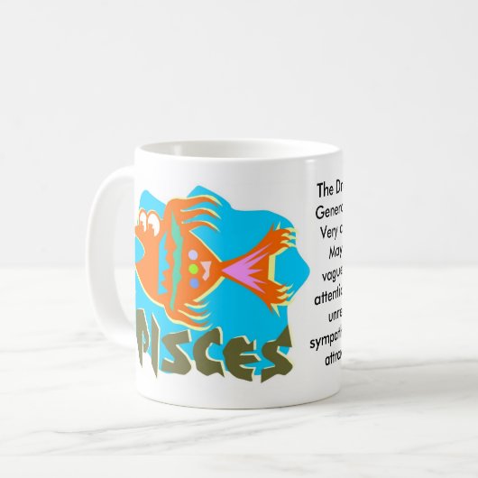 魚類の(占星術の)十二宮図の印のマグ コーヒーマグカップ (正面左)