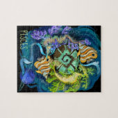 魚類の(占星術の)十二宮図の印 ジグソーパズル (横)