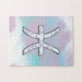 魚類の(占星術の)十二宮図の記号の真珠色のスタイル ジグソーパズル (横)