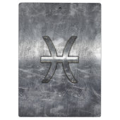 魚類の(占星術の)十二宮図はグランジな鋼鉄スタイルのプリントに署名します クリップボード (裏面)