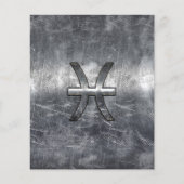 魚類の(占星術の)十二宮図はグランジな鋼鉄スタイルのプリントに署名します チラシ (正面)