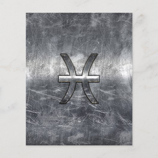 魚類の(占星術の)十二宮図はグランジな鋼鉄スタイルのプリントに署名します チラシ (正面)