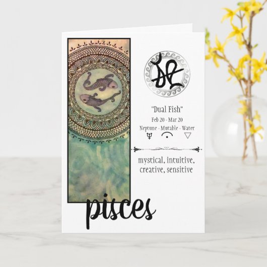 魚類カード カード (黄色い花)