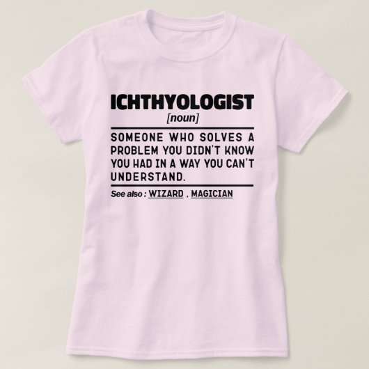 魚類学者名詞理愛学生卒業生 Tシャツ (デザイン正面)