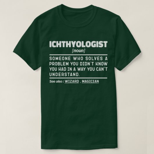 魚類学者名詞理愛学生卒業生 Tシャツ (デザイン正面)
