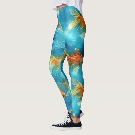 魚類水中カラフルファンタジービーチ レギンス (左)