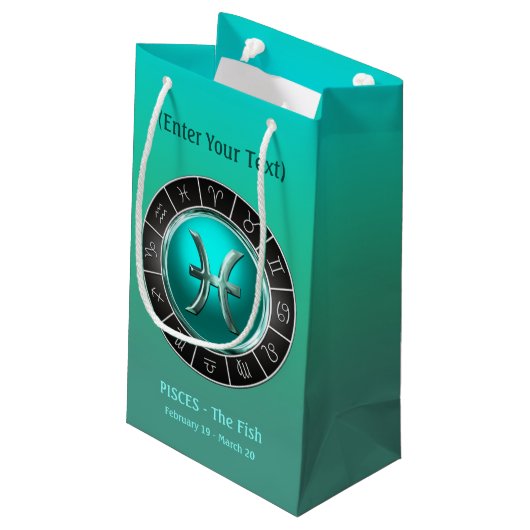 魚類-魚の占星術の記号 スモールペーパーバッグ (裏面アングル)