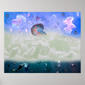 魚飛んでいると泳ぐ鳥 ポスター (正面)