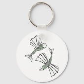 魚飛んでいる手描き海 キーホルダー (裏面)