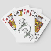 魚飛んでいる手描き海 トランプ (裏面)