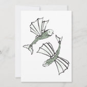 魚飛んでいる手描き海 招待状 (正面)