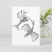 魚飛んでいる手描き海 招待状 (スタンド正面)