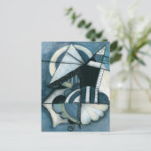 魚飛んでいる葉書 ポストカード (スタンド正面)