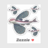 魚飛んでいる シール (シート)