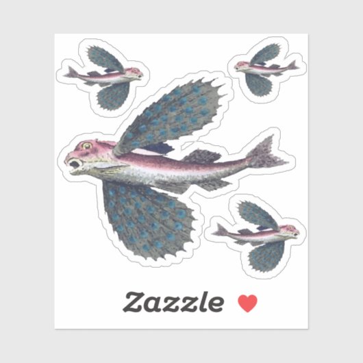 魚飛んでいる シール (シート)