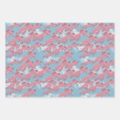 魚飛んでいる、珊瑚色ベータ魚ブルースカイ ラッピングペーパーシート (正面)