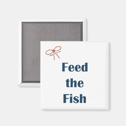 魚食べ物を与えの注意喚起マグネット マグネット (正面/裏面)