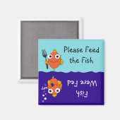 魚食べ物を与えを下さい マグネット (正面/裏面)