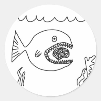 魚食べ脳 ラウンドシール