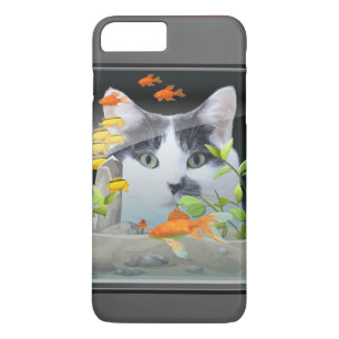 魚飼育用の水槽で凝視している猫 iPhone 8 PLUS/7 PLUSケース
