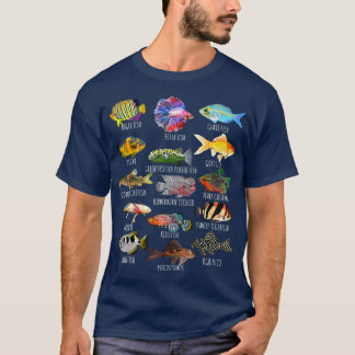 魚飼育魚種生物学型水槽 Tシャツ