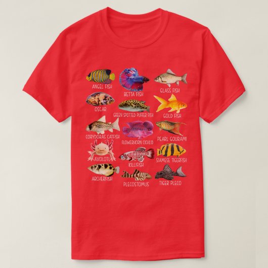 魚飼育魚種生物学型水槽 Tシャツ (デザイン正面)