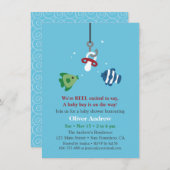 魚餌魚釣りベビーシャワーおもしろい招待状 招待状 (正面/裏面)