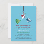魚餌魚釣りベビーシャワーおもしろい招待状 招待状 (正面)