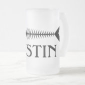 魚骨すりガラスのビールマグ フロストグラスビールジョッキ (正面右)