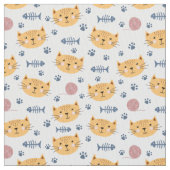 魚骨付き猫顔工芸品用裁縫織物 ファブリック (クローズアップ)