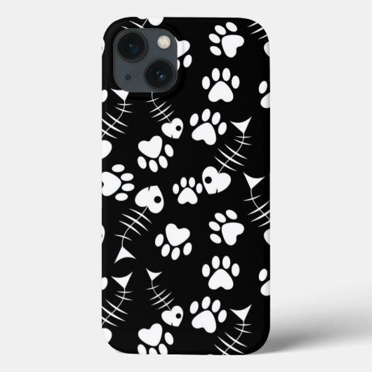魚骨猫プリント Case-Mate iPhoneケース (裏面)