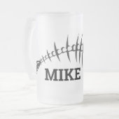 魚骨 フロストグラスビールジョッキ (正面左)