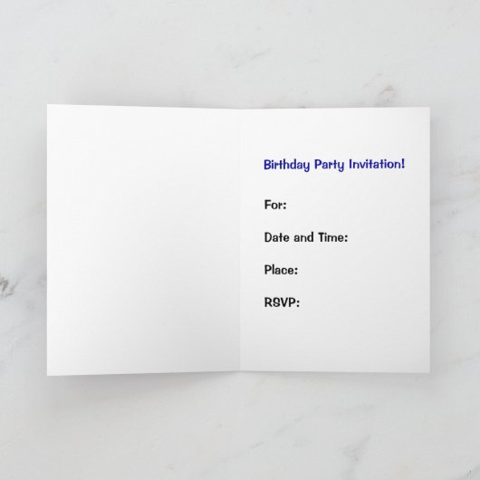 魚魚のハッピーバースデーパーティの招待状カード 招待状 (内部)